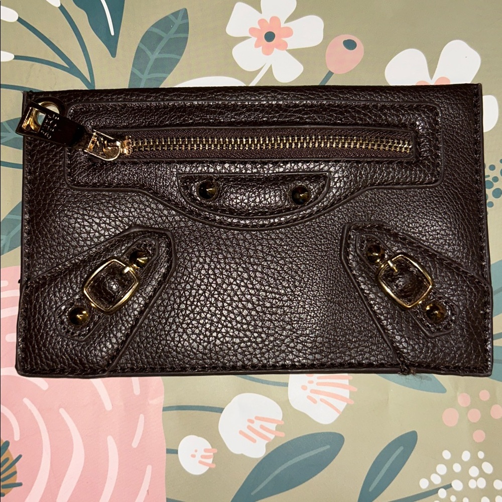 BCBG Parisbrown Grommet Clutch w/Studs & Buckle Accents! NWOT